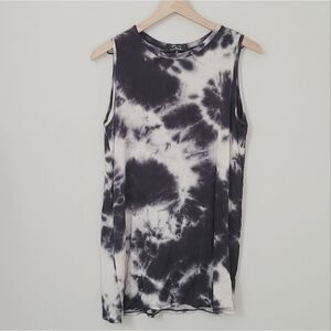 Lulus Black & White Tie Dye Tank Size Medium